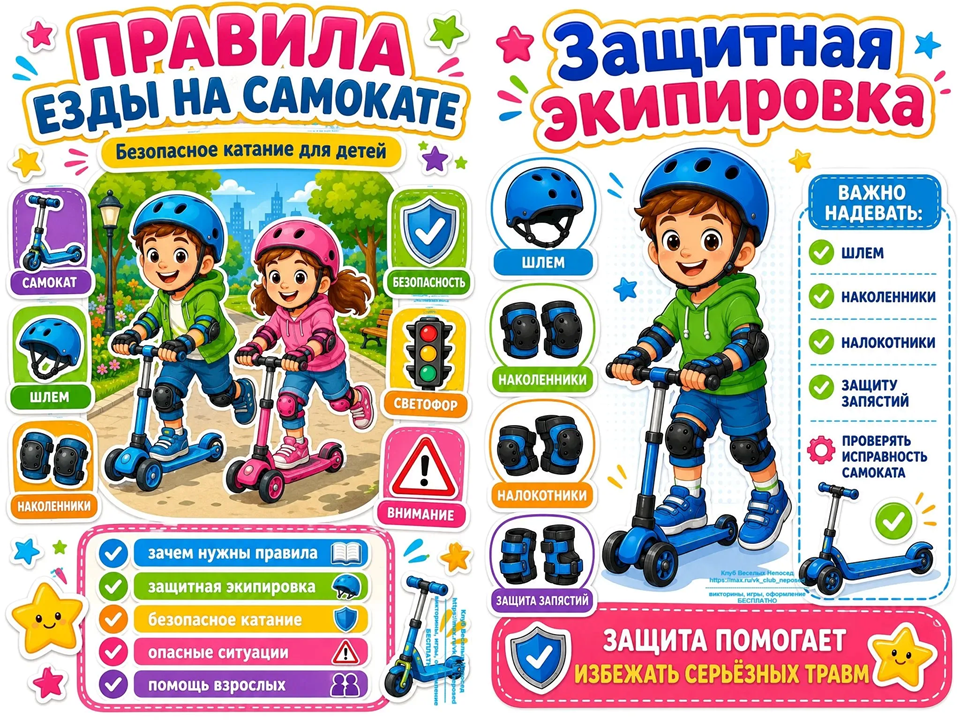 02.Правила езды на самокате Защитная экипировка 2026